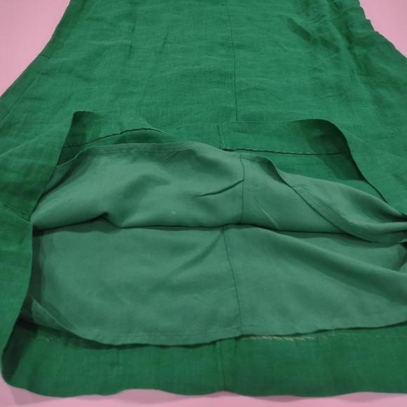 J Crew Kelly Green Sleeveless Washable Linen Dress NWT - Picture 4 of 8
